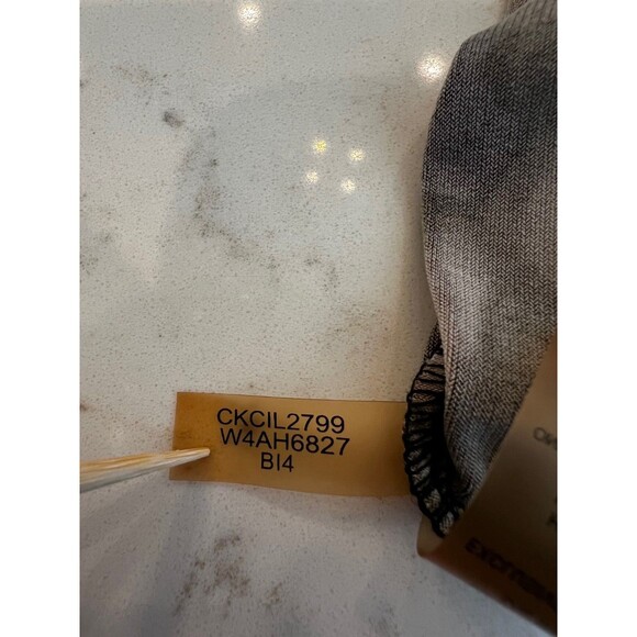 Calvin Klein Women's Abstract Animal Print Wrap Top with 3/4 Sleeves - Picture 9 of 14